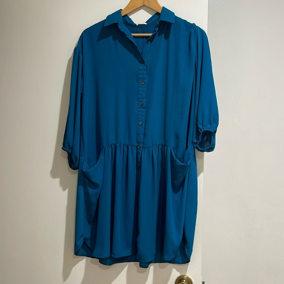 Teal Wild Pearl Swing Dress - Picture 1 of 1